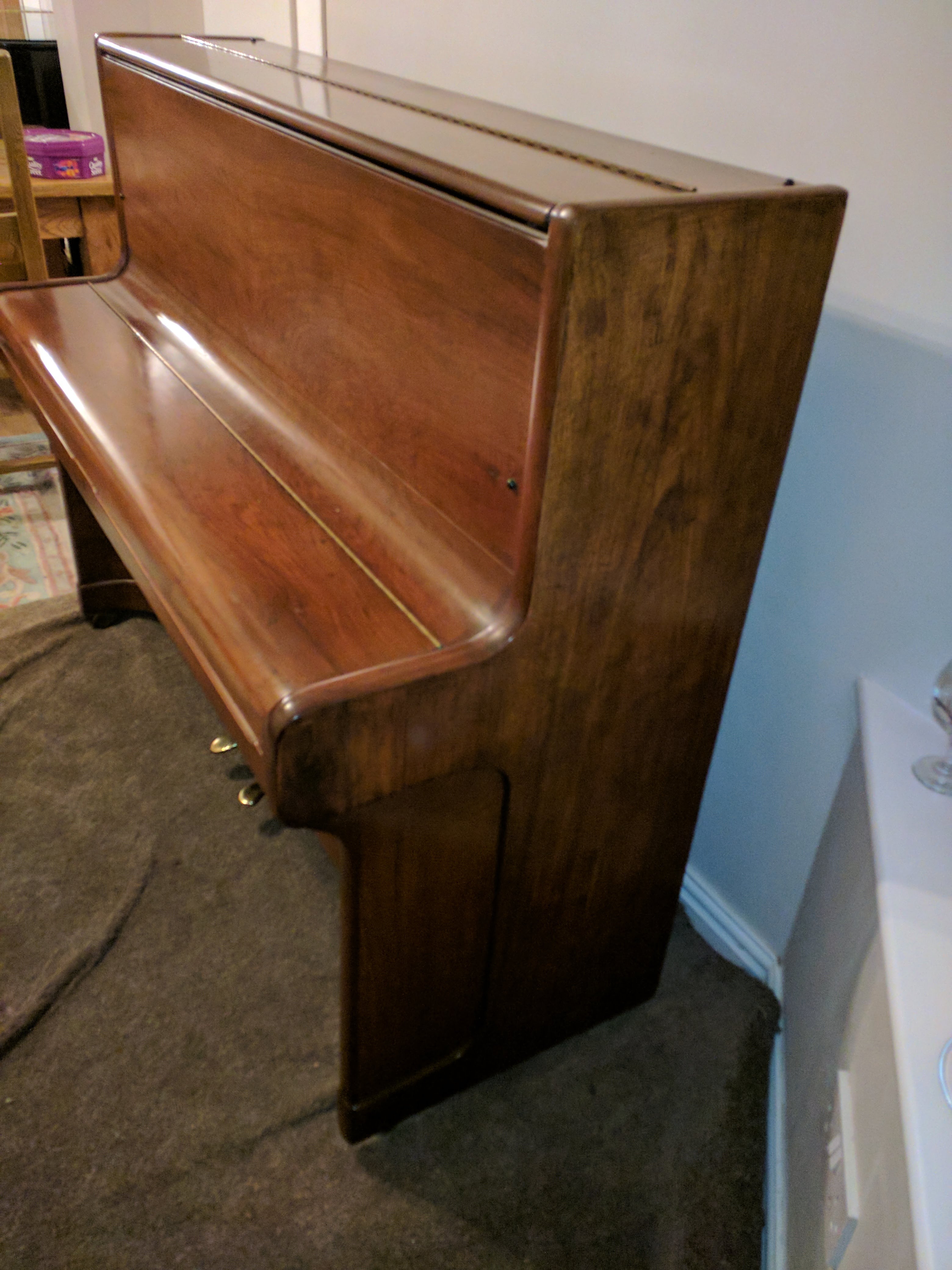 Right side view of Marshall and Rose Piano