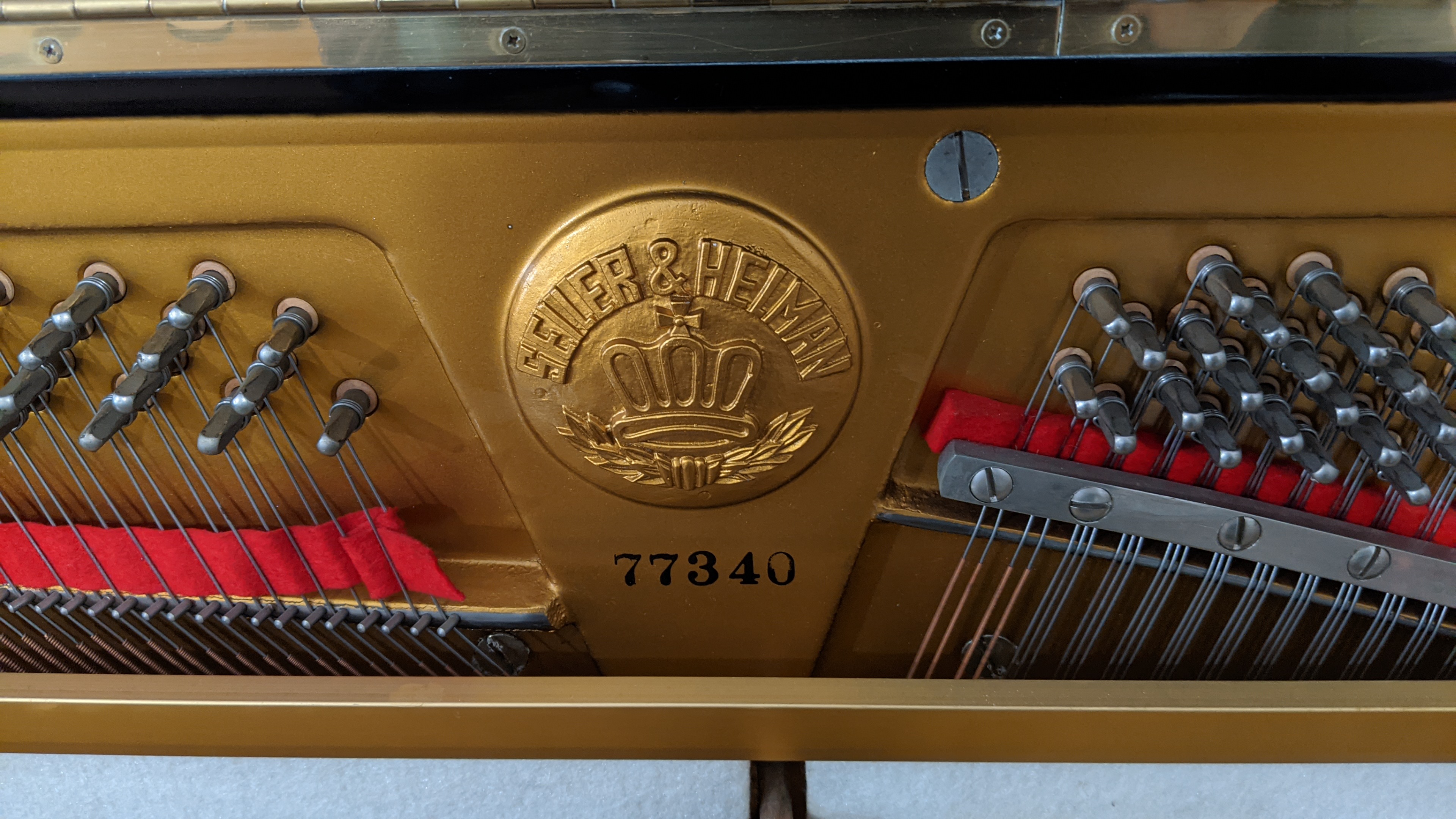 View of the 1977 Seiler and Helman Upright Piano